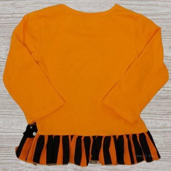 Halloween Black Cat Ruffle Striped Outfit Set - Picture 3 of 5